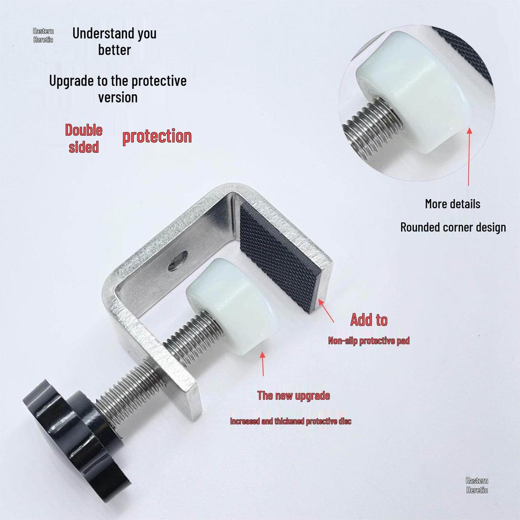304 Stainless Steel G-Shaped Tiger Clamp, UC Type, Protective Square Widened Fixing Clip