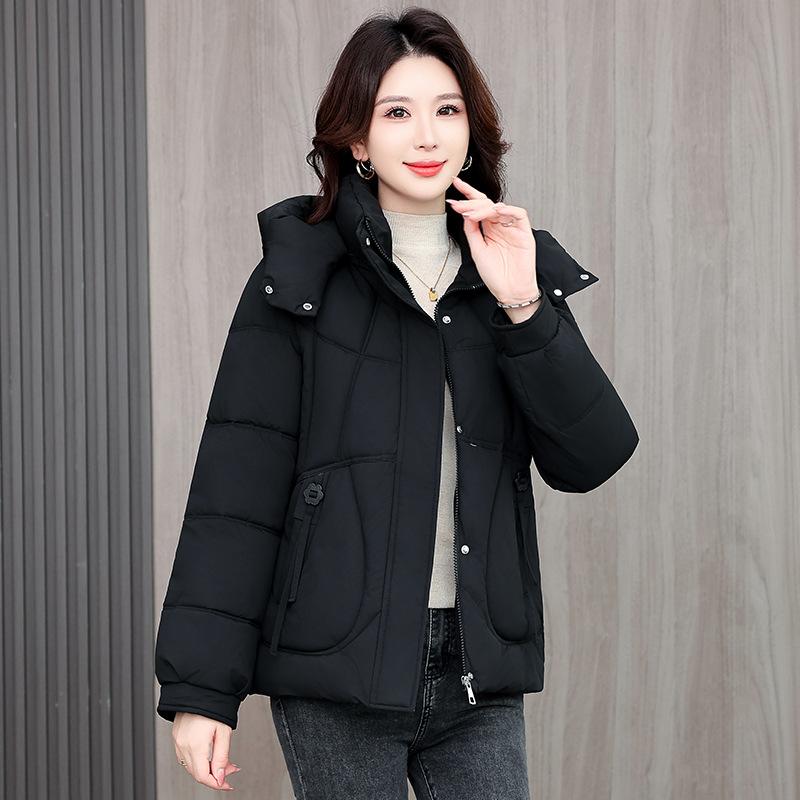 Mom Down Cotton Clothing Large Pocket Women's Fashion Thermal Clothing Hooded Small Thickened Bread Clothing Jacket