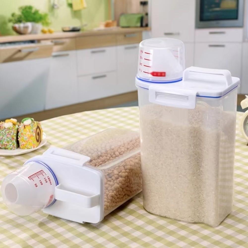 Plastic Pet Food Storage Container Moisture-proof Airtight Seal Container Storage Tank  Kitchen