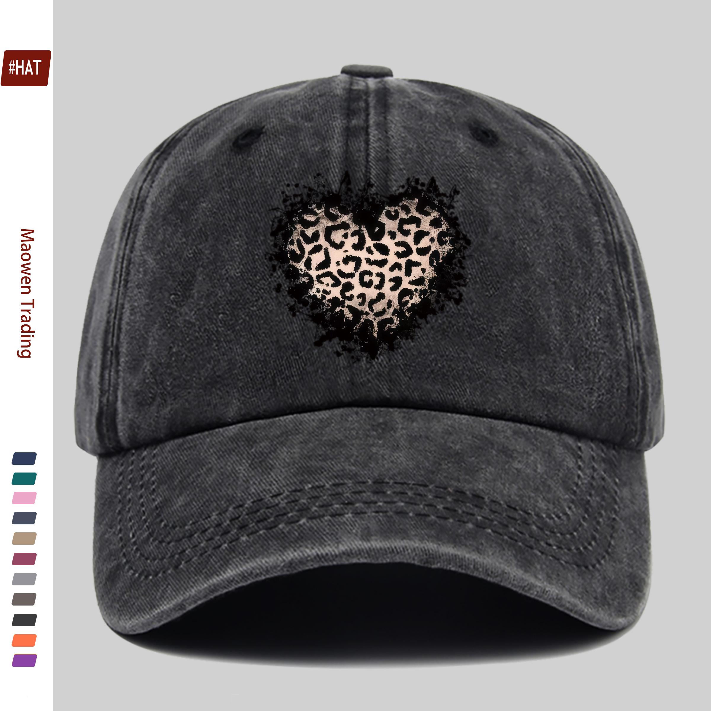 pc Fashion Polka Dot Heart Design Print Baseball Cap Fashion Casual Leopard Print Love Heart Design Golf Cap Home Casual Decora 1pc