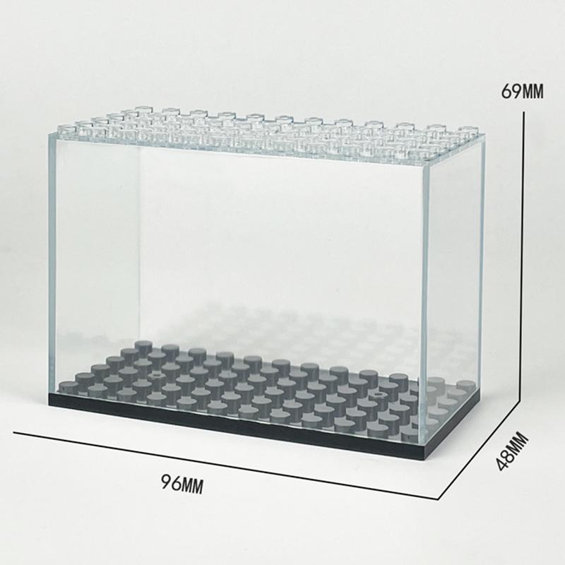 Display Box Container Dustproof Transparent Cover Accessory Base Set City Diy Model Construction Blocks Blocks Plaything For Kids Gift
