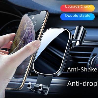 Car Gravity Mobile Phone Holder Air Conditioner Outlet Fan Blade Hook Gripper Alloy Support - One Piece Delivery