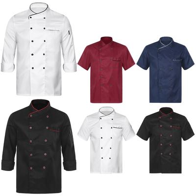 Unisex Chef Restaurant Jacket Short Long Sleeve Double-Breasted Chef Coat Men Women Canteen Hotel Kitchen Bakery Work Uniform