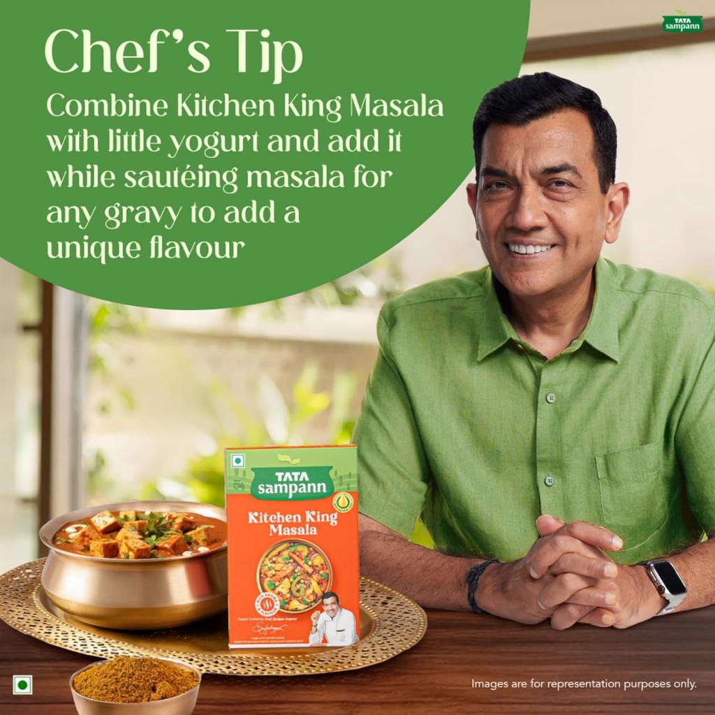 TATA Sampann Kitchen King Masala 100g Pack of 1 Crafted by Chef Sanjeev Kapoor for Rich Aroma and Flavor