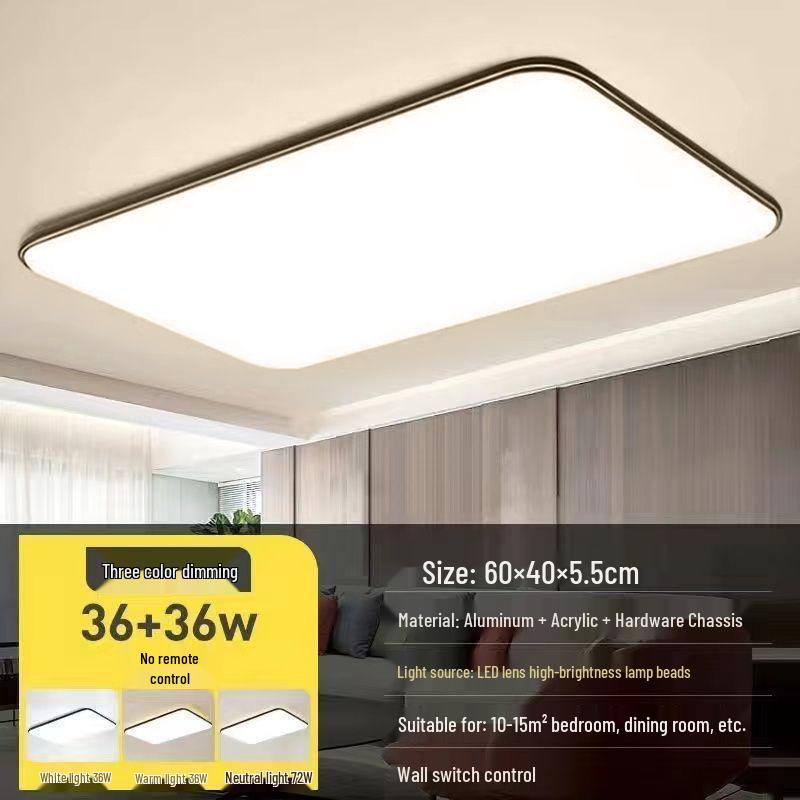Modern LED Rectangular Ceiling Light - Large Minimalist Fixture for Living Room or Bedroom (2025 Model)
