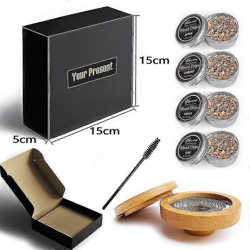 Kit Affumicatore per Cocktail con Cannuccia e 4 Tipi di Legno Aromatizzato per l'Invecchiamento di Whiskey e Bourbon
