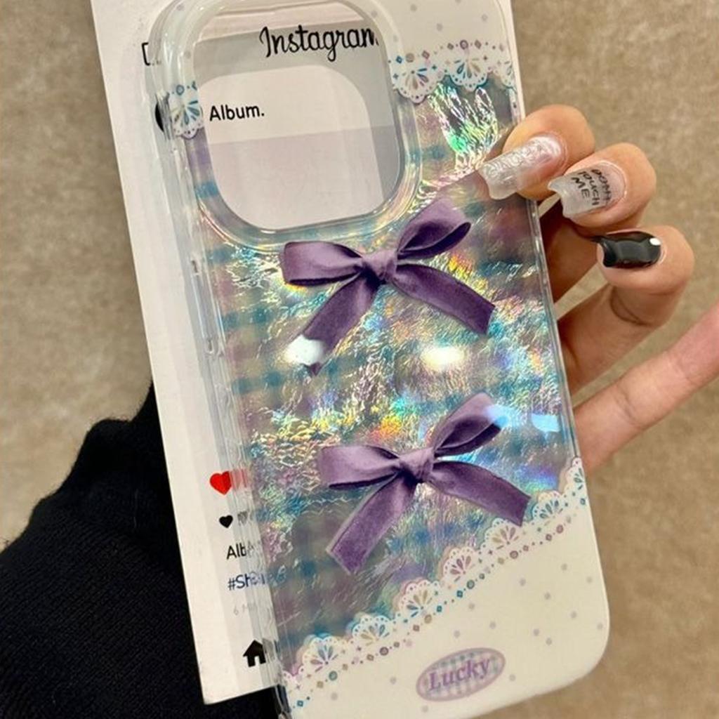 Bow Shaped Transparent Phone Case All Inclusive IMD Phone Case with High-end Feel for Girls, for Apple Case, for Apple Phone Protective Case