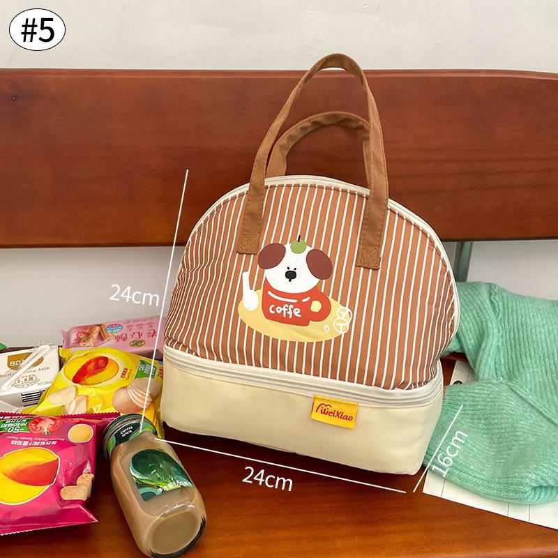 Kawaii Lunch Bag Bento Bag Large Capacity Women's Bag Handle Insulated Bento Bag Cute Portable Tote Bag Kitchen Organizers