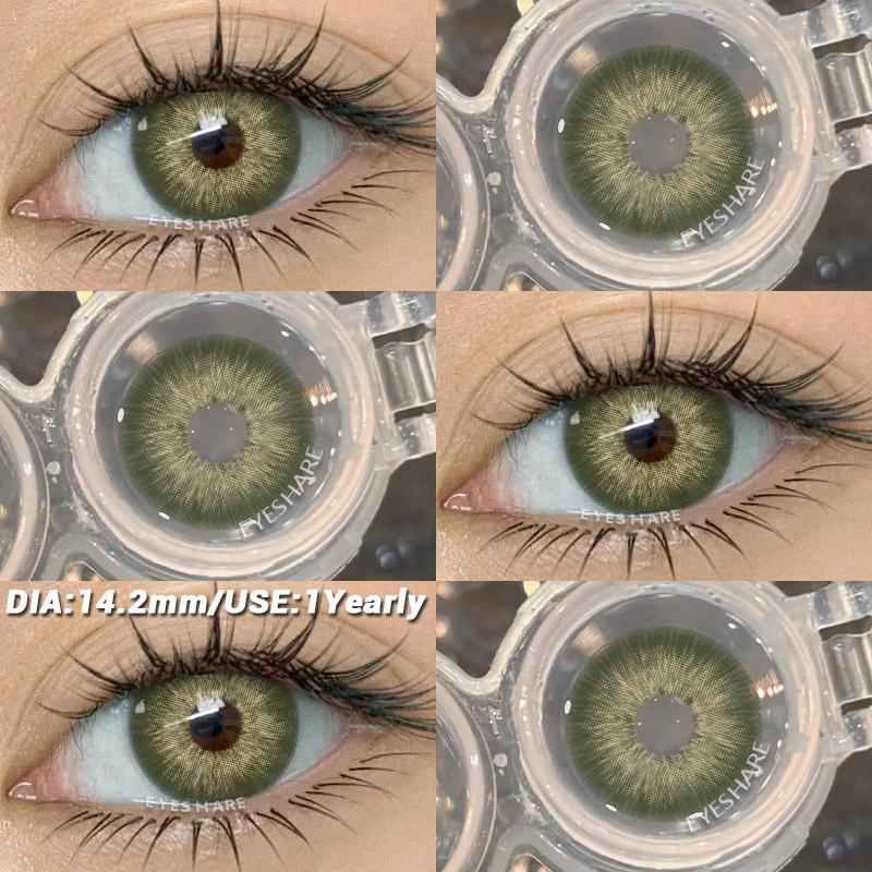 AMARA 1 Paar Braune Naturfarbene Kontaktlinsen für Augen RIYADH Serie Weichlinsen Koreanisches Augen-Make-up Mode Blaue Farblinsen