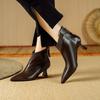 Fashion 2024 New Autumn Winter Women Boots Genuine Leather Short Boots for Women Fashion Pointed Toe Ladies Shoes Modern Chelsea Boots