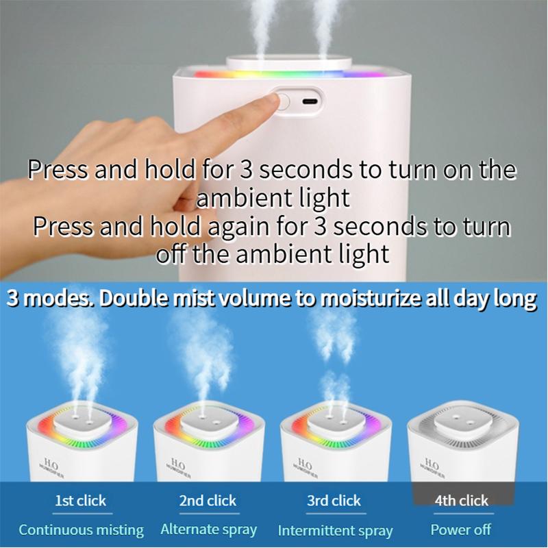 3.3L Air Humidifier Large Capacity Quiet Mist Maker Aromatherapy Diffuser with Night Light and Timer for Home Bedroom