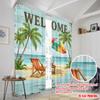 2pcs 2D flat printing Drapes Welcome Tropical Beach Paradise Scene Fabric Without Electricity Party Decorations for Photo Booths