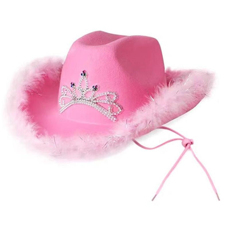 Cosplay Cowboy Hats for Female Western Cowgirl Hat Headscarf Heart Shape Sunglasses Bachelorettes Party Costume Set