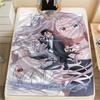 1PC Summer time Rendering Print Flannel Blanket, High quality All Seasons, Home Decor, Warmth and Comfort, Perfect for Christmas Gifts