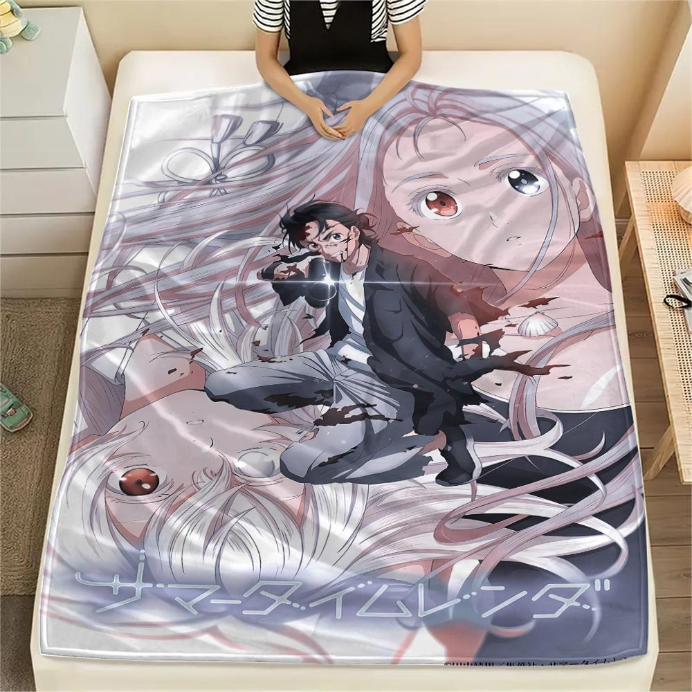 1PC Summer time Rendering Print Flannel Blanket, High quality All Seasons, Home Decor, Warmth and Comfort, Perfect for Christmas Gifts