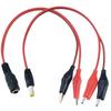 1 Stück 2 Krokodilklemmen zu 1 männlichem oder weiblichem DC-Stromstecker-Anschlussadapter DC 5,5*2,1mm Klemmen Krokodil-Prüfkabel