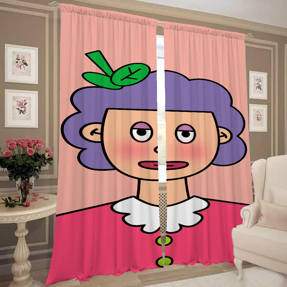 Window Kitchen Curtains for Living Room 2 Pieces Blackout Curtains Door Curtain Homemade Girl Bedroom Decoration Partition Shade