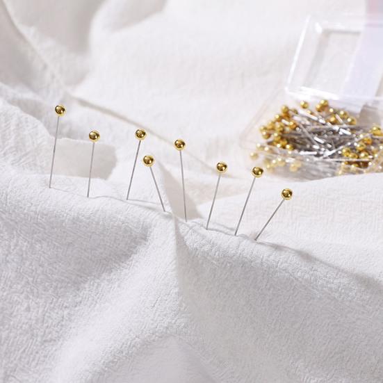 100Pcs/Box Colorful Round Top Hijab Pins with Storage Box One Tip Design Fixed Sewing