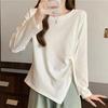 [ODFMCE] t-shirt ladies long sleeve spring cotton Plain color Fashionable Beautiful Relaxing big size is (JP, alphabet, XL, white)