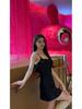 Sequin Sparkle Spaghetti Strap Dress - Glamorous Waist-Cinching Party Skirt