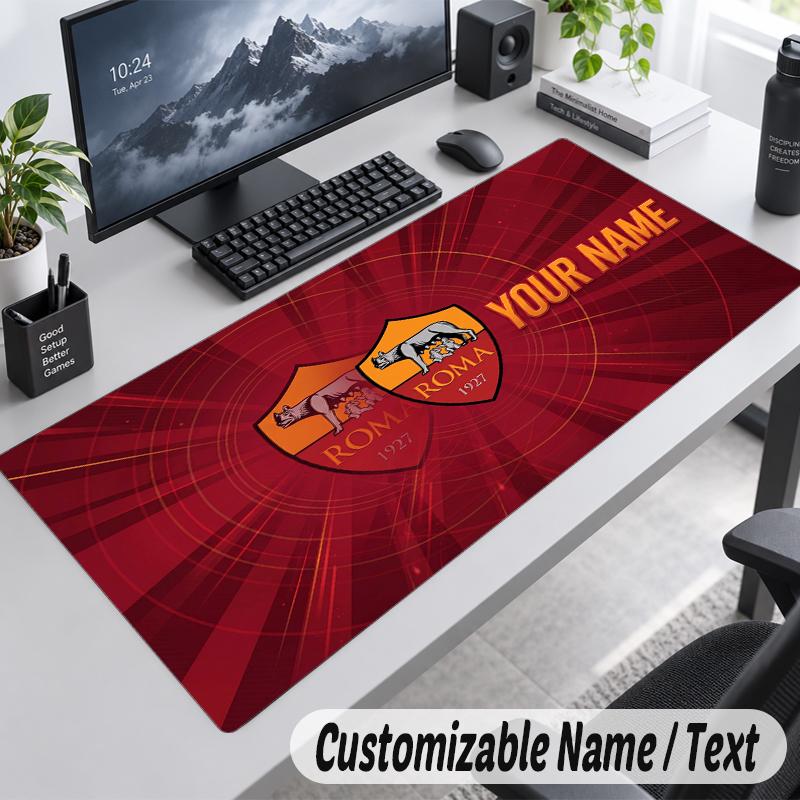 Custom Name Text Mouse Pad AS Roma FC Personalized Desk Pad For Work And Gaming
