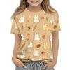 Kids Animal Print Crew Neck Short Sleeve Casual Loose Fit T Shirt Comfortable Cotton Blend Fabric Soft Texture Summer Wear