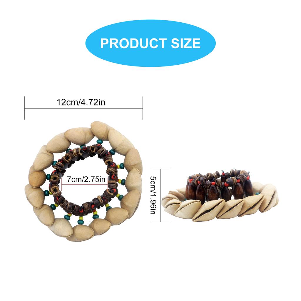 Nøtteskall Håndklokker Musikalsk Undervisningsverktøy Instrument Hjem Dekorative Klokker Tretur Elastisk Armbånd for Musikere