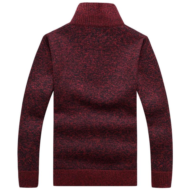 Maglione da Uomo Autunno e Inverno Collo Alto Giacca Spessa in Velluto Plus Maglione Lavorato a Maglia Largo Collo Semi-alto Top con Cerniera Camicia Base