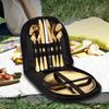 Camping stainless steel cutlery set, portable tableware for outdoor trips