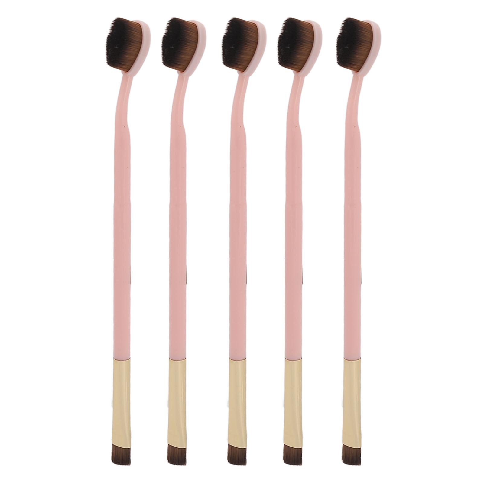 

5 шт. зубная щетка кисть для тональной основы розовая ручка мягкая двухсторонняя кисть для макияжа теней для век косметический инструмент