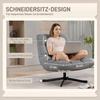 Armchair Swivel Lounge Chair with Wide Seat, Water-Repellent Chenille Look, Crossed Steel Legs, Gray