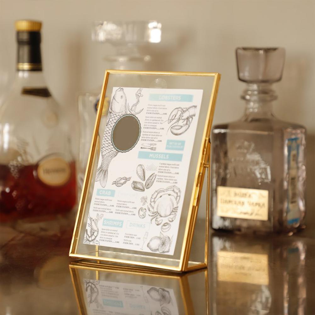 

14x16x4.7cm Simple Style Geometric Glass Plant Specimen Holder Display Frame with Bracket