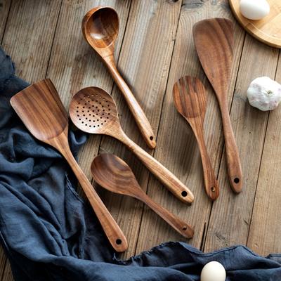 Yousheng Wooden Kitchenware Household Spatula Soup Spoon Mixing Spoon Non-stick Scratch-Free Kitchenware for Everyday Use