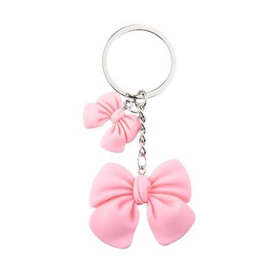 Bowknot Keychain Cute Car Key Accessories Backpack Pendant for Women Couple Family Keychain Pendant