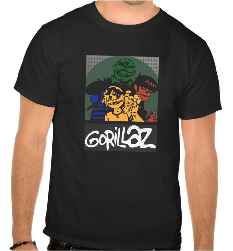 Gorillaz Rock Music Black Unisex T-Shirt