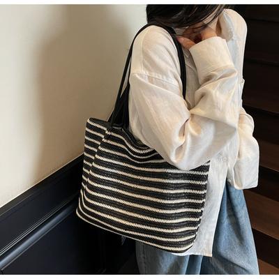 Neue gewebte Regenbogen-Tragetasche mit großem Fassungsvermögen, Modetrend, Strandhandtasche, lässige Schultertasche
