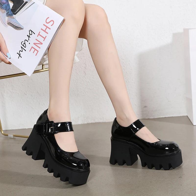 Fashion Women Pumps Japanese Style Platform Lolita Shoes for Women Chunky Heels Vintage Soft Girls Shoes School Heeled Mary Janes Shoe