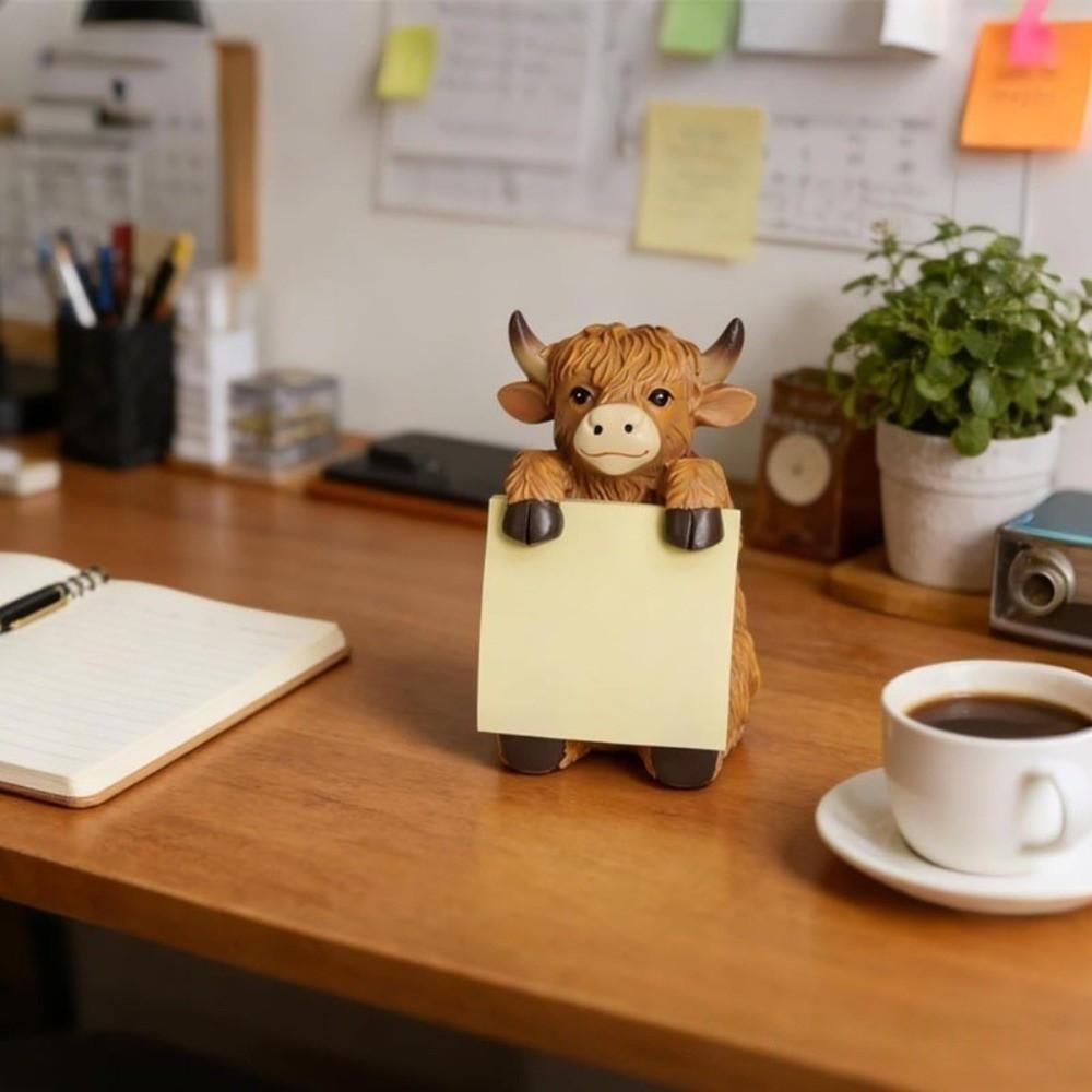 3x3 Inches Pop-up Sticky Note Dispenser Highland Cow Post-it Note Dispenser  for Workstation
