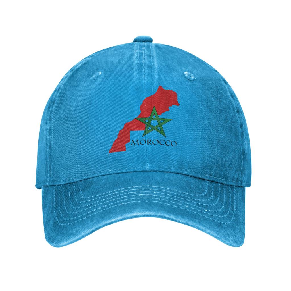Map Of The Kingdom Of Morocco Sun Baseball Cap Fashion Men Women Washed Trucker Hat Sunscreen Print Baseball Caps Gift Idea