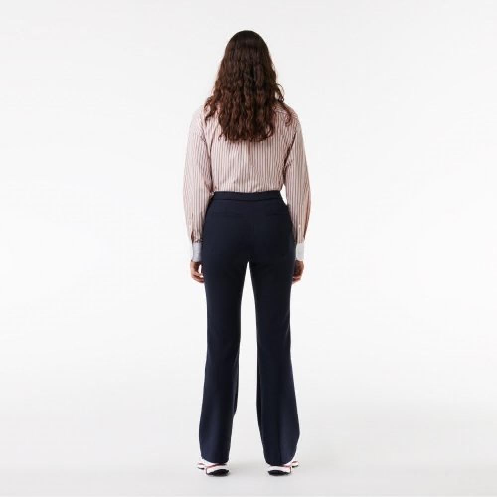 LACOSTE Women s Flare Fit Slacks [Dark Navy]
