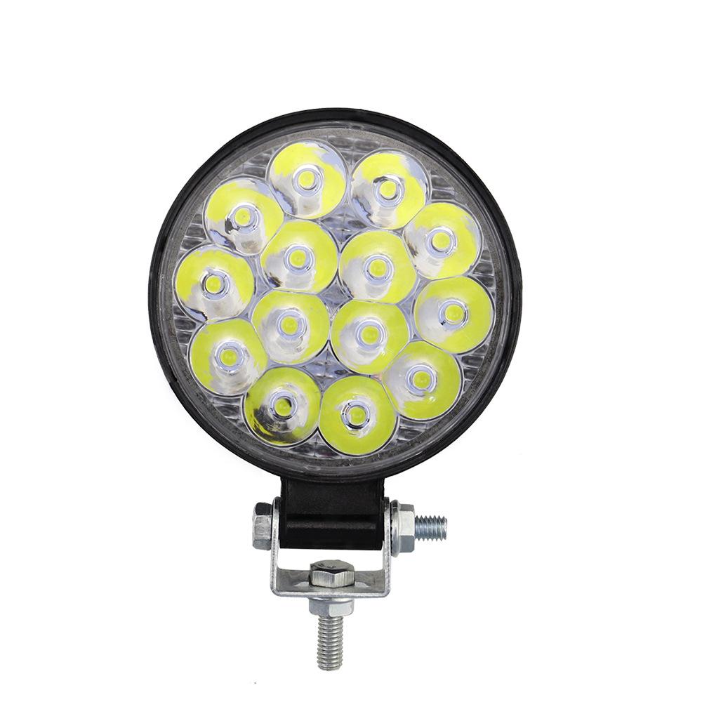 42W 14LED 48W 16SMD Work Light LED Car Front Fog Light 12V 24V Truck SUV 4X4 4WD Engineering Headlights Off-road Round Headlamp 1pcs-14LED