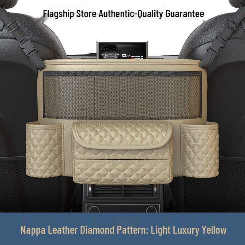 Car Seat Back Organizer & Trunk Storage Bag with Tissue Holder