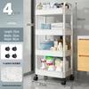Multifunctional Movable Storage Rack Cart for Kitchen, Bathroom, and Snacks