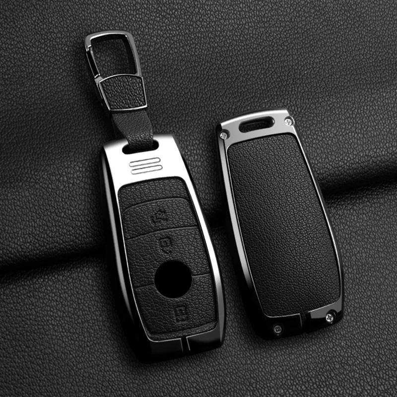 Kmkm Alloy Style Car Key Case Shell Fob For   Mercedes-Benz A220 E63S Amg E-Class Gle 350 4Matic E300 E400 E43 W213