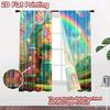 2D flat printing 2pcs Curtains Dreamy Bubbles Factory Sky Digital Printed Polyester Drapes Family Party Decoration Use for