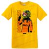 Race Car Driver Graphic T Shirt Cool Anime Style Racing Tee Art Design Orange
