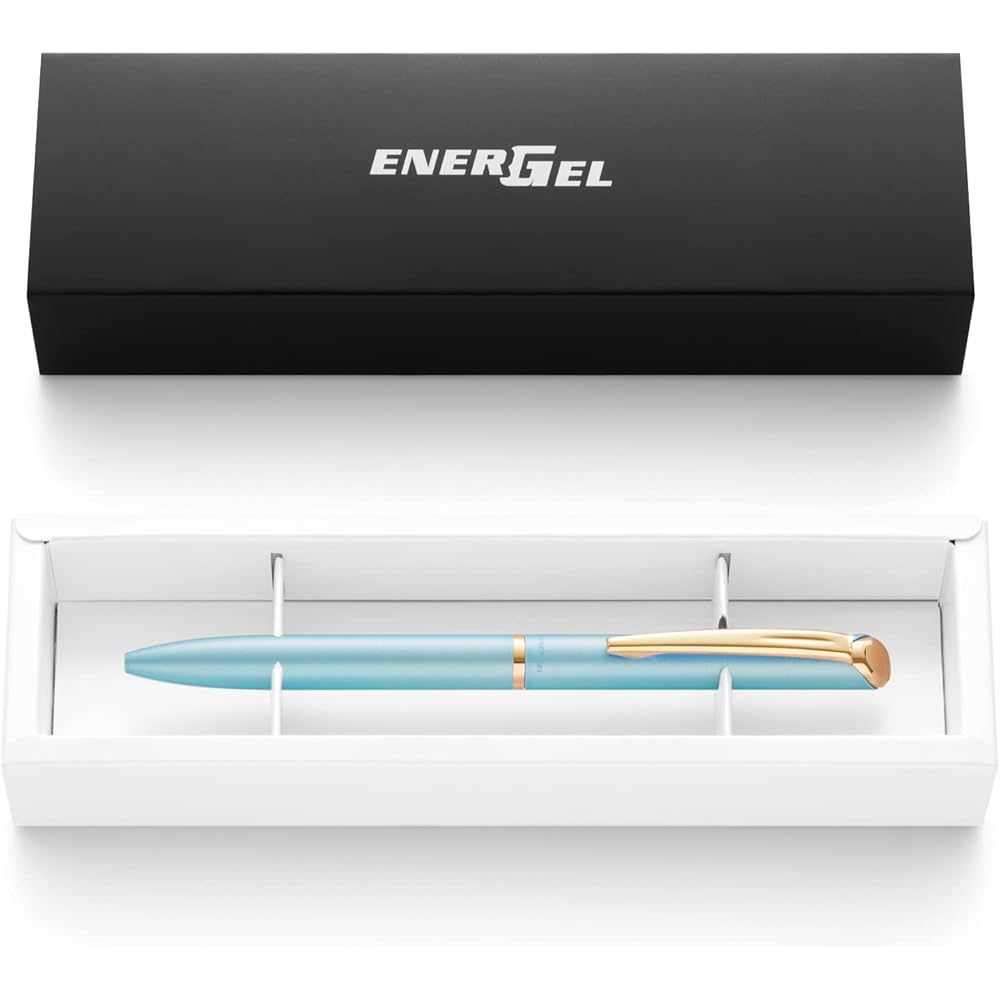 

Pentel EnerGel Gel Ink Pen 0.5mm Pastel Blue Gift Box Black