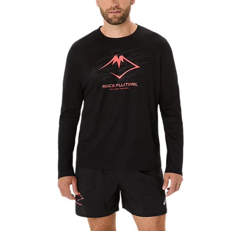 

Asics Fujitrail Logo Long Sleeve Top Lightweight Quick-Dry Comfortable Stretch Long Sleeve T-Shirt Men tops Performance-Black 2011C987-003 XL