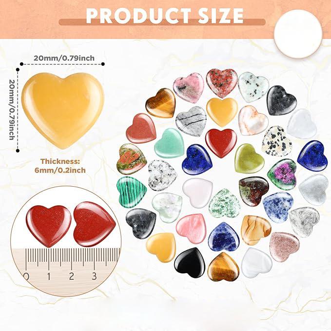 Hot Seller Valentine's Heart Stone Crystal Gemstone Craft (2cm)