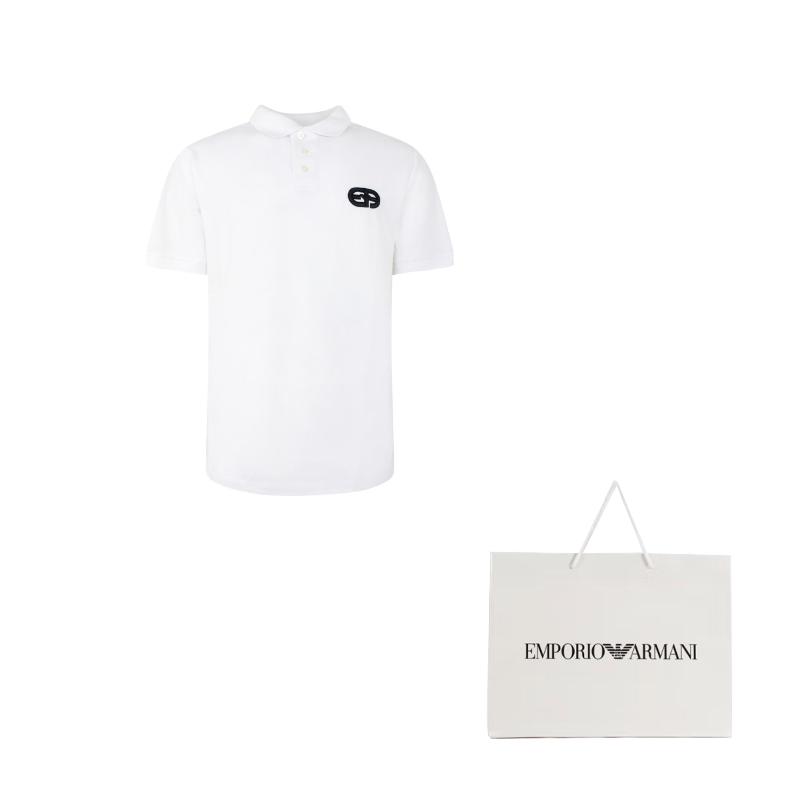Emporio Armani EA Polo Shirts Men's White Polo Collar Moderate 3L1FAT-1JTKZ-0100